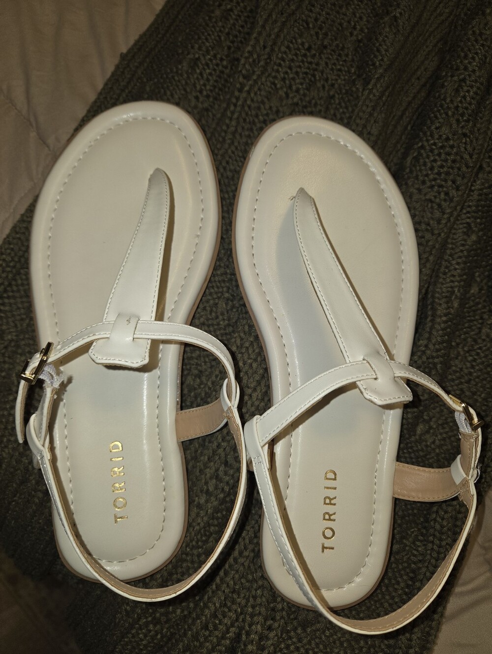 Torrid White Thong Strap Sandals